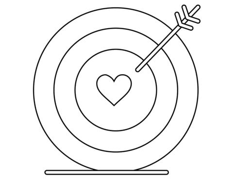 Valentine'S Day Love Target Coloring Page